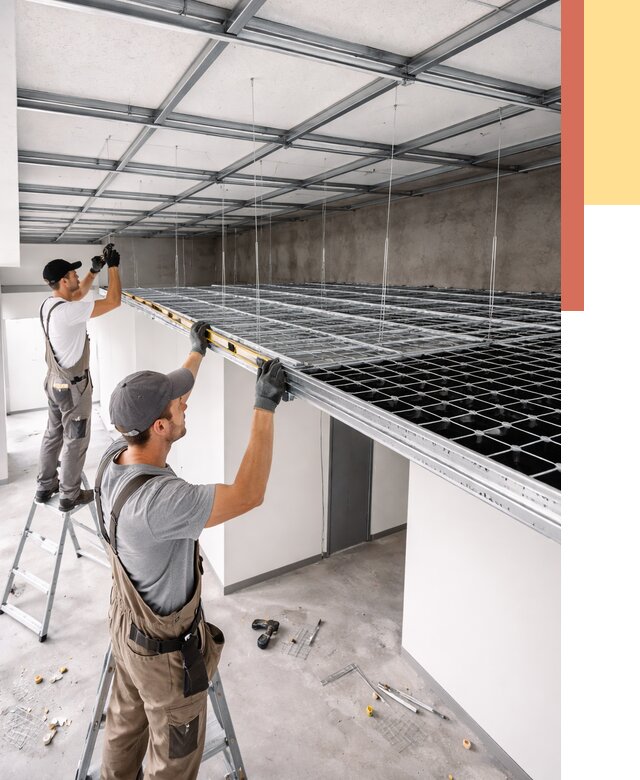 Монтаж потолка грильято в Черемхово от 469 руб./м² — быстрая сборка под ключ | ОТДЕЛОЧНИК-Чрм