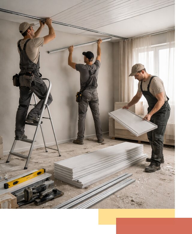 Монтаж потолка из ПВХ панелей в Черемхово оперативно и качественно