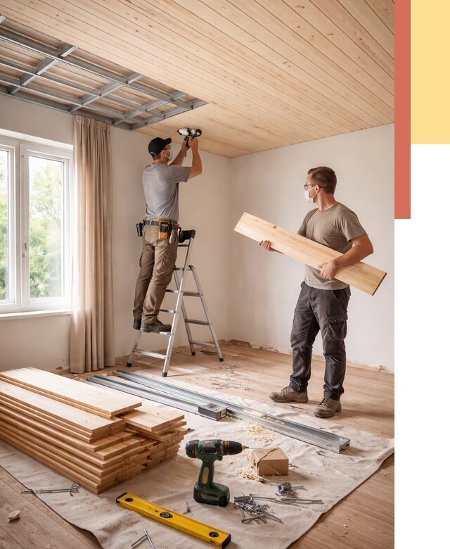 Монтаж потолка из вагонки в Черемхово от 6777 руб. | Быстро и недорого — ОТДЕЛОЧНИК-Чрм