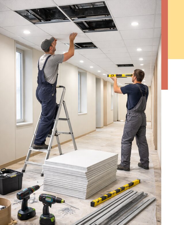 Ремонт потолка Армстронг в Черемхово от 4692 руб. — быстро и недорого | ОТДЕЛОЧНИК-Чрм