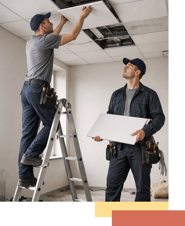 Обслуживание подвесного потолка в Черемхово — ремонт и чистка