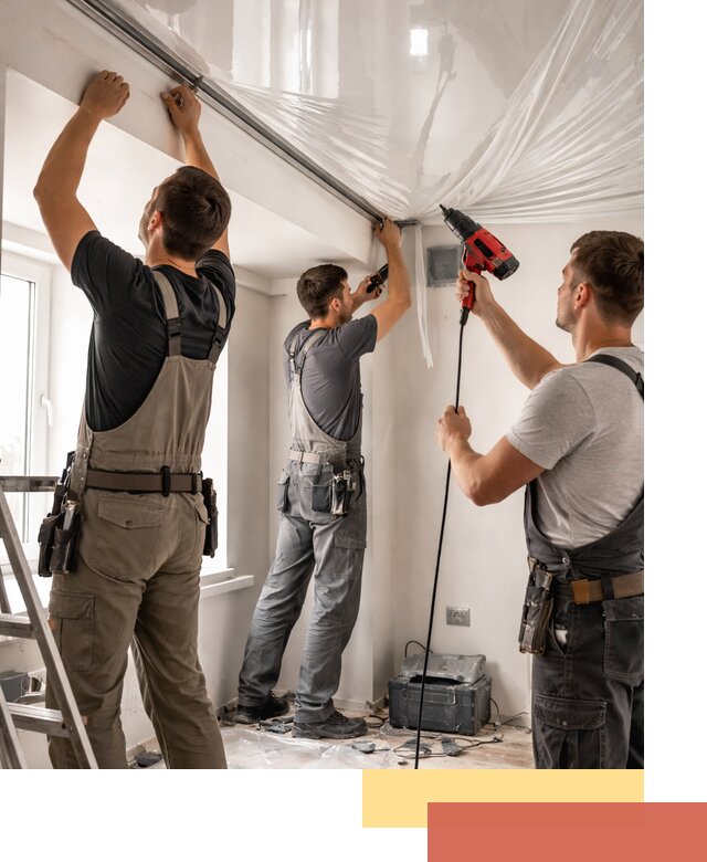 Монтаж глянцевого натяжного потолка в Черемхово быстро и качественно