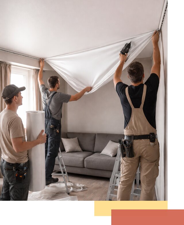 Монтаж сатинового натяжного потолка в Черемхово качественно и быстро