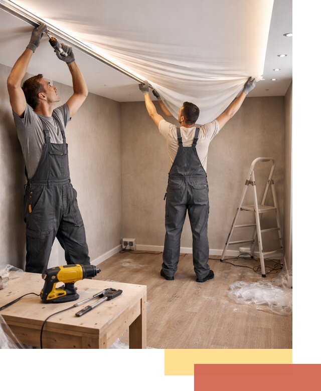 Монтаж натяжного потолка с подсветкой в Черемхово цена и сроки