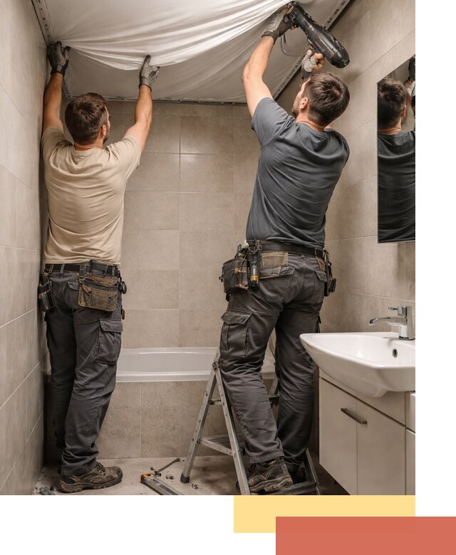 Монтаж натяжного потолка в ванной в Черемхово быстро и качественно