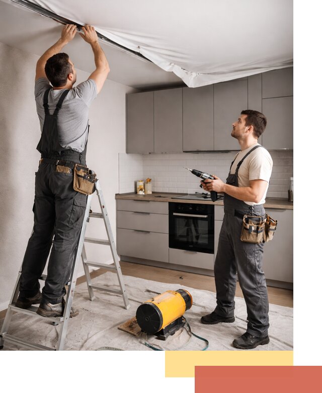 Монтаж натяжного потолка на кухне в Черемхово