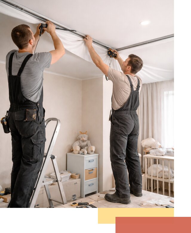 Монтаж натяжного потолка в детской комнате в Черемхово