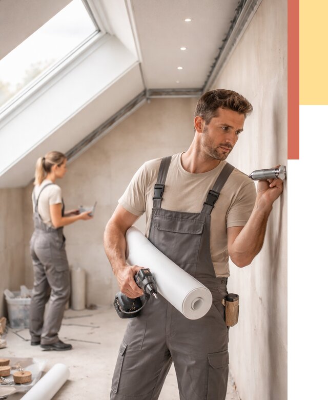 Монтаж натяжного потолка на мансарде в Черемхово от 3649 руб. | ОТДЕЛОЧНИК-Чрм