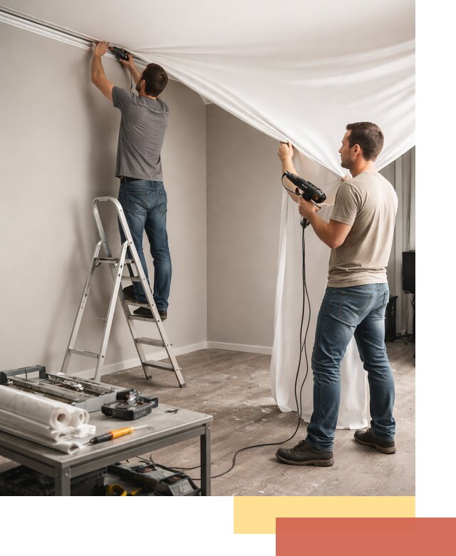 Монтаж натяжного потолка в студии в Черемхово