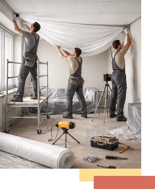 Монтаж натяжного потолка в офисе в Черемхово