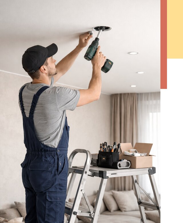 Установка и монтаж точечных светильников в натяжной потолок в Черемхово от 1877 руб. | ОТДЕЛОЧНИК-Чрм