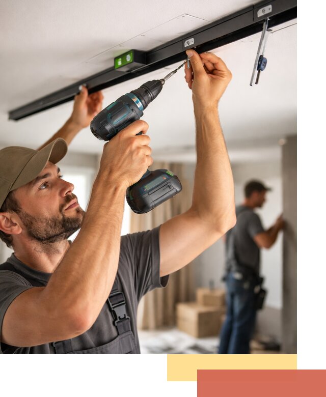 Установка трековых светильников в натяжной потолок в Черемхово