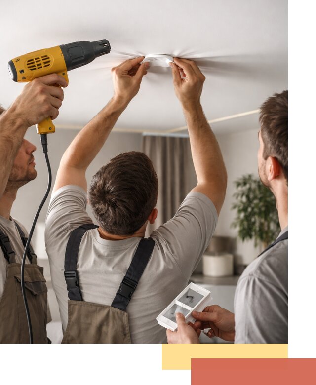 Ремонт прокола полотна натяжного потолка в Черемхово