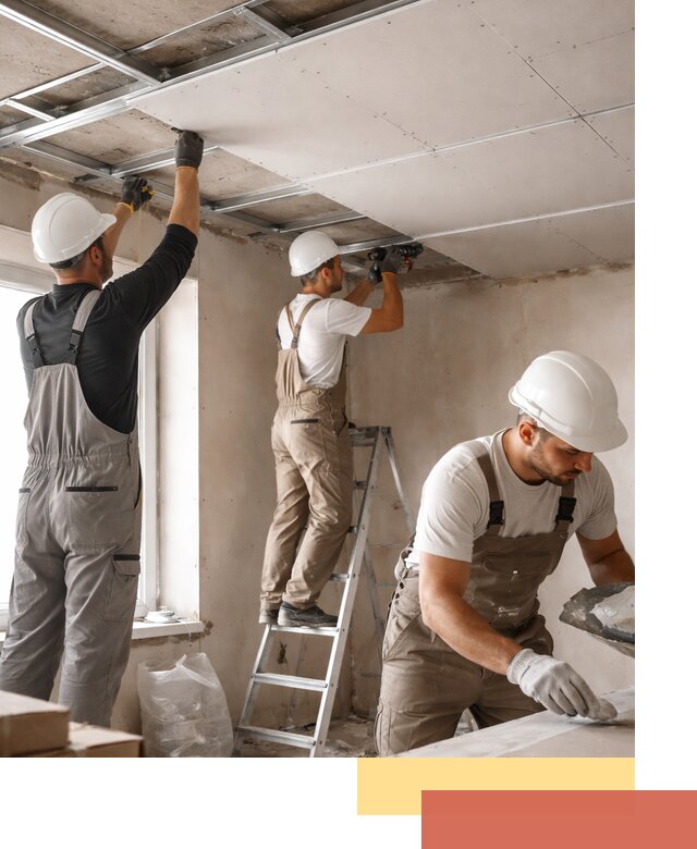 Одноуровневый потолок из гипсокартона в Черемхово — монтаж и отделка