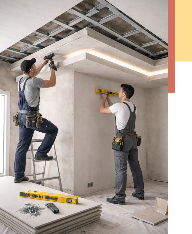 Двухуровневый потолок из гипсокартона в Черемхово от 1512 руб. под ключ | ОТДЕЛОЧНИК-Чрм