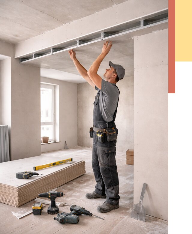 Потолок из гипсокартона с нишей в Черемхово от 1303 руб. под ключ | ОТДЕЛОЧНИК-Чрм