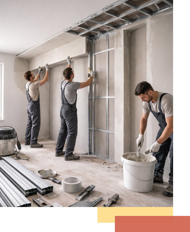 Монтаж потолка из гипсокартона с нишей в Черемхово