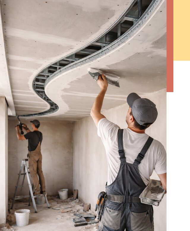 Криволинейный потолок из гипсокартона в Черемхово от 2189 руб./м2 | ОТДЕЛОЧНИК-Чрм