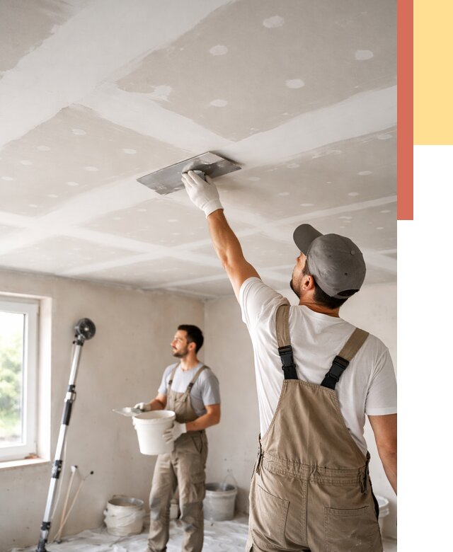 Шпаклевка потолка из гипсокартона в Черемхово от 3336 руб./м2 — услуги под ключ | ОТДЕЛОЧНИК-Чрм