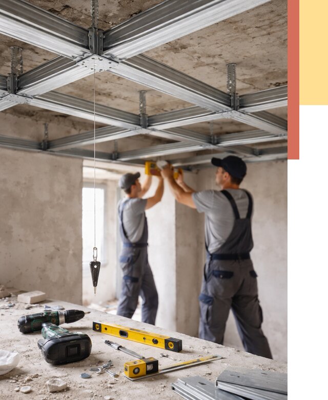 Монтаж каркаса потолка из профиля в Черемхово от 4692 руб. — услуги ОТДЕЛОЧНИК-Чрм