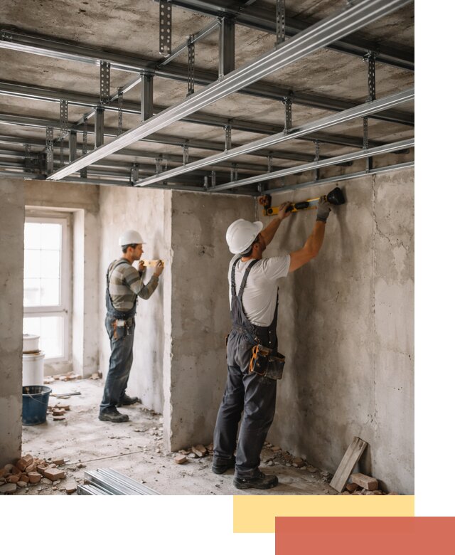 Монтаж каркаса потолка из профильного профиля в Черемхово