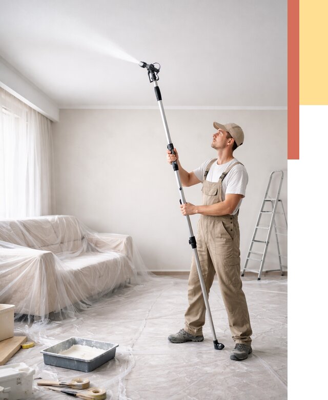 Покраска потолка краскопультом в Черемхово от 4692 руб. быстро и недорого | ОТДЕЛОЧНИК-Чрм