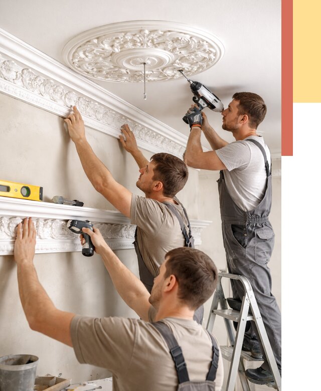 Монтаж лепнины на потолок в Черемхово от 3336 руб. быстро и недорого | ОТДЕЛОЧНИК-Чрм