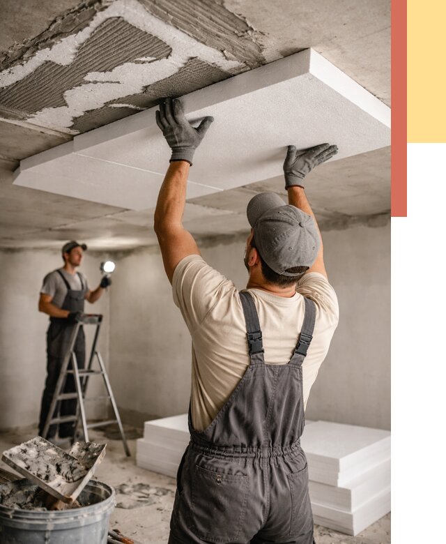 Утепление потолка пенопластом в Черемхово от 4692 руб/м2 — недорого и быстро | ОТДЕЛОЧНИК-Чрм